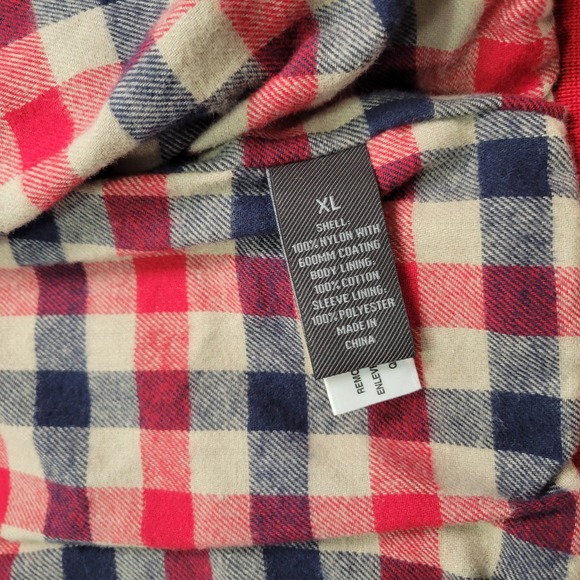 John Bartlett Statement Men XL Bomber Jacket Blue Plaid Flannel Lined Zip Casual - Picture 4 of 7